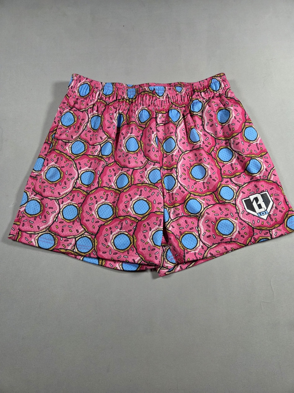 Pink Donut-Print Men’s Athletic Shorts Size Small